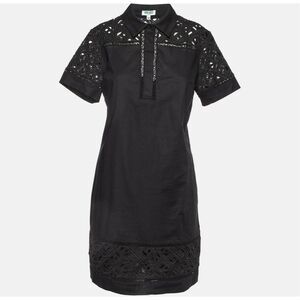 Kenzo Black Mini Dress with Lace Details